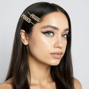 Cielo ✦ Pisces Hair Pins ✦ Zodiac Rhinestone Set of 2 Silver Astrology Accessory